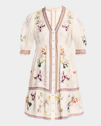 Johnny Was Loren Floral-print Flounce Mini Dress In Willah