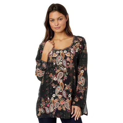 Johnny Was Lori Blouse Women's Multicolor Embroider Scoop Neck Gbo2295