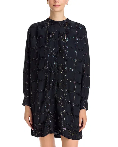 Johnny Was Loryie Sequinned Shift Dress In Black