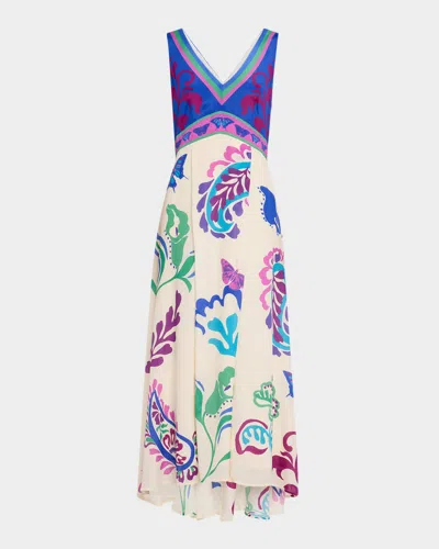 Johnny Was Lottie Sleeveless Floral-print Maxi Dress In Multi