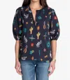 Johnny Was Louanne Button Down Shirt In Graphite In Pink