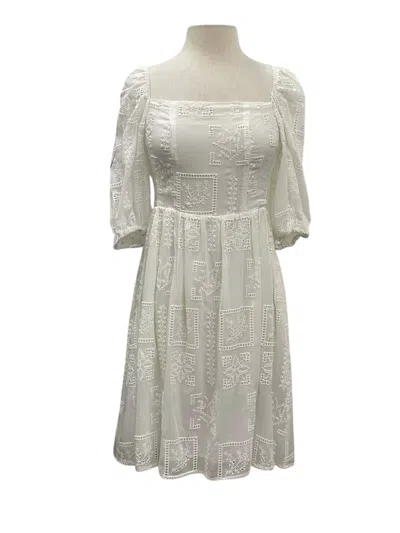 Johnny Was Love Ella Eyelet Embroidered Mini Dress In White
