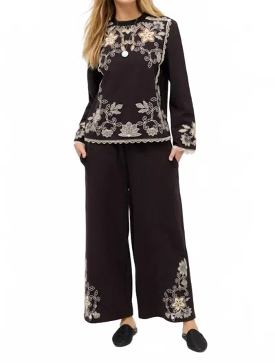 Johnny Was Lucci Venlda Cropped Wide Leg Pant In Black