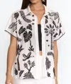 Johnny Was Luciana Dolman Shirt In White And Black In White