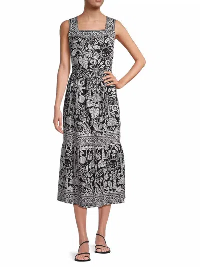 Johnny Was Luciana Tank Dress In Black White In Gray