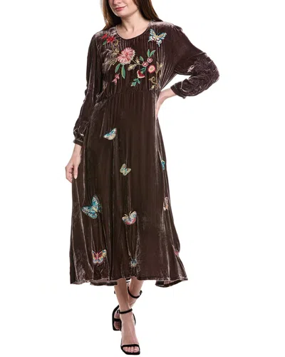 JOHNNY WAS JOHNNY WAS LUCIANA VELVET SILK-BLEND MIDI DRESS