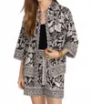 Johnny Was Lucianna Kimono Sleeve Shirt By  In Black/white In Black