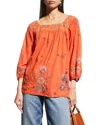 JOHNNY WAS LUCY ARTISAN BLOUSE IN SANDSTONE
