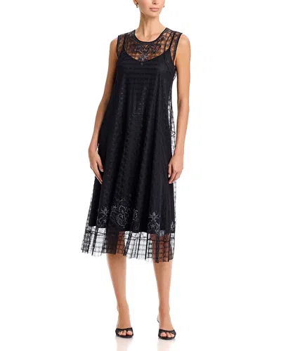 Johnny Was Luigiana Midi Slip Dress In Black
