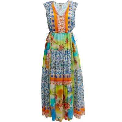 Johnny Was Lylarae Natania Printed Slip Sleeveless Midi Dress In Multi