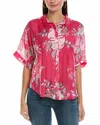 Johnny Was Lynn Button Up Shirt In Emelda Print In Pink