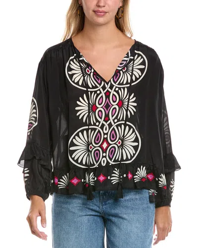 JOHNNY WAS JOHNNY WAS MADELYN RUFFLED SILK-BLEND BLOUSE