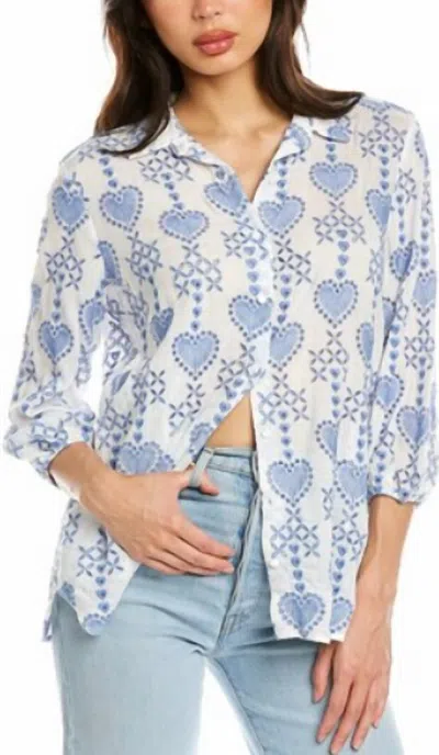 Johnny Was Maeve Button Down Shirt In Hyg In Blue