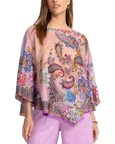 Johnny Was Magaly Silk Poncho In Neutral