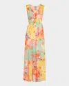 Johnny Was Maje Sleeveless Tiered Floral-print Maxi Dress