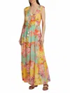 Johnny Was Maje Sleeveless Tiered Floral-print Maxi Dress In Multi