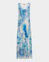 Johnny Was Makani Floral-embroidered Mesh Midi Dress