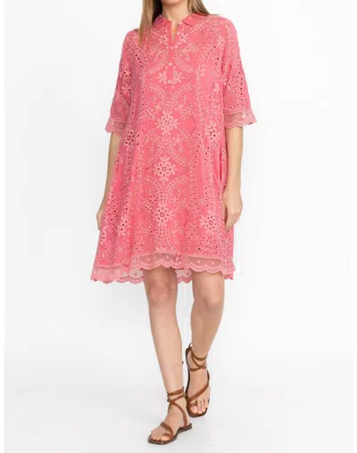 Johnny Was Malfi Dress With Slip In Guava In Multi