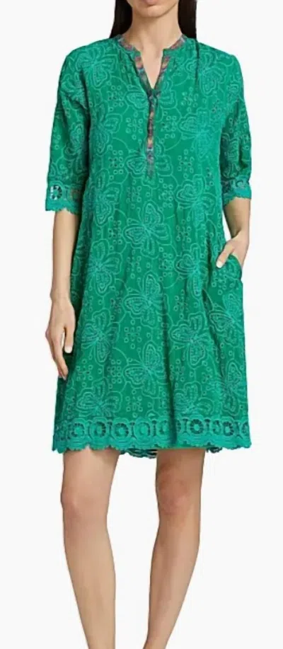 Johnny Was Malfi Mandarin Collar Dress In Green