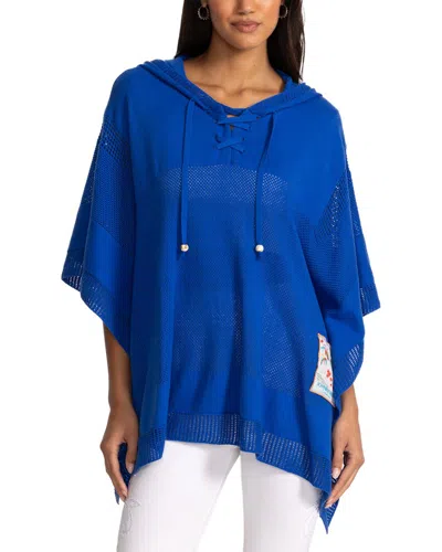 Johnny Was Malibu Breeze Cashmere-blend Poncho In Blue