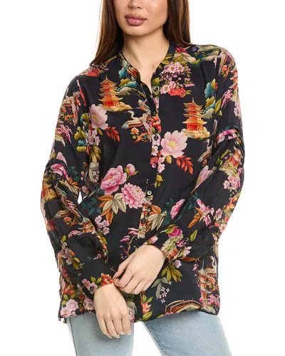 Johnny Was Malina Silk Blouse In Black