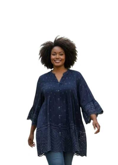 Johnny Was Manchengo Tunic Top In Blue