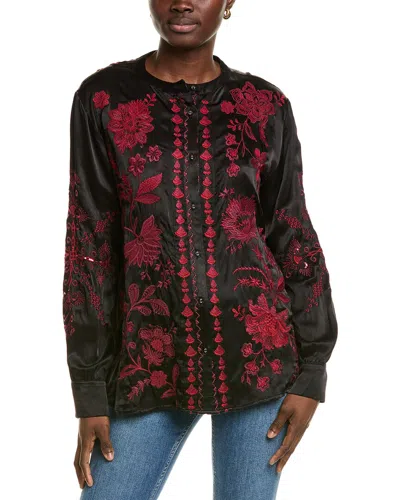 Johnny Was Mandarin Shirt In Black