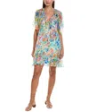 Johnny Was Margaret Flounce Floral-print Chiffon Dress In Multi