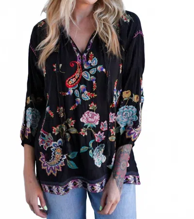 Johnny Was Margot 3/4 Sleeves Blouse In Black