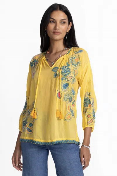Johnny Was Margot Blouse In Soft Citron In Yellow