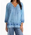 Johnny Was Margot Blouse Melanie In Etheral Blue In Blue