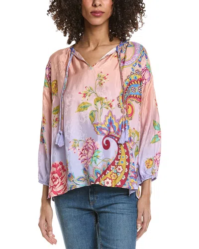 Johnny Was Margot Silk Blouse In Multi
