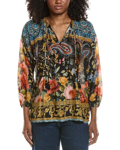 Johnny Was Margot Silk Blouse In Black