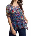 Johnny Was Mariafe Slip Blouse In Primula Burnout In Blue