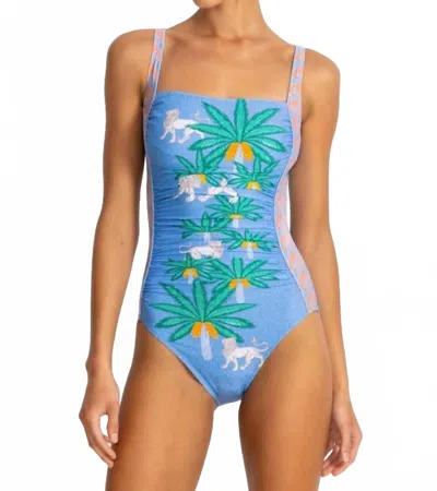 Johnny Was Marilyn Ruched One Piece In Circes Ocean In Blue