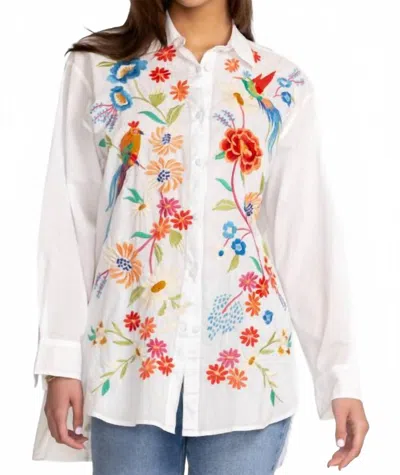Johnny Was Marissa Relaxed Oversized Tunic Top In White