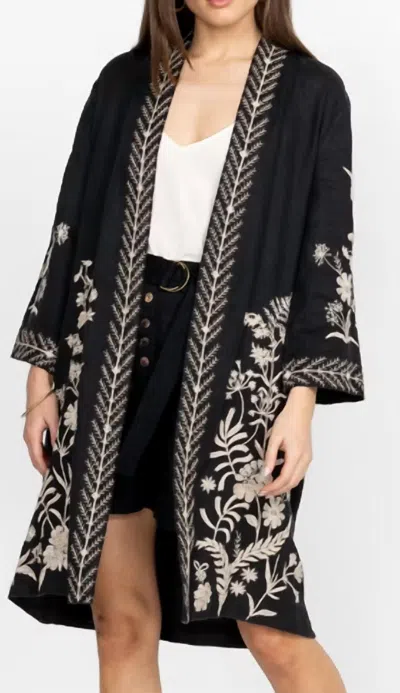 Johnny Was Marseille Linen Kimono Coat In Black