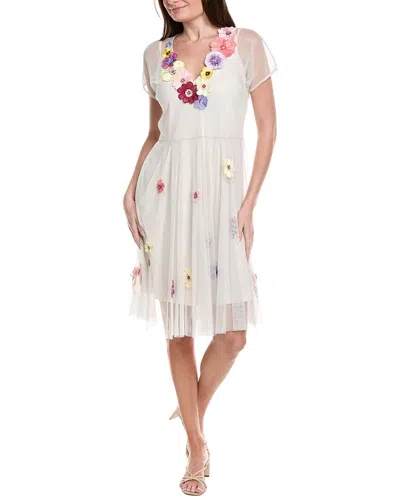 Johnny Was Marsha Dot Mesh Mini Dress In White