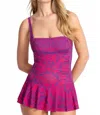 Johnny Was Marysol Ruched Skirted One Piece In Marysol Red-purple In Multi