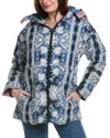 Johnny Was Mauri Reversible Puffer Coat In Blue