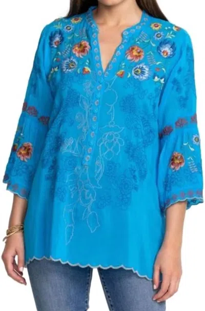 Johnny Was Maverick Blouse In Blue Danube