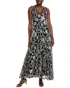 Johnny Was Mazzy Bias Slip Dress In Black In Black