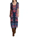 Johnny Was Maya Mesh Midi Dress In Ryland In Multi
