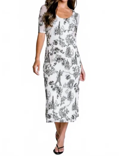 Johnny Was Maya Mesh Midi Dress Louise In Ecru In White