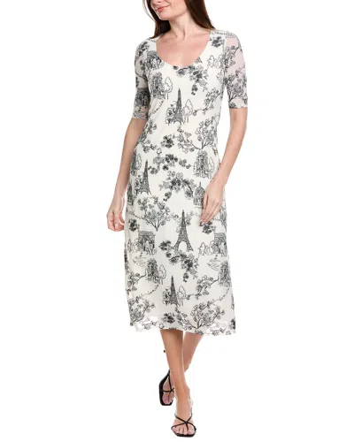 Johnny Was Maya Mesh Midi Dress Louise In Ecru In White