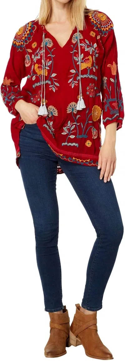 Johnny Was Mayson Tunic Top In Wild Cherry In Multi