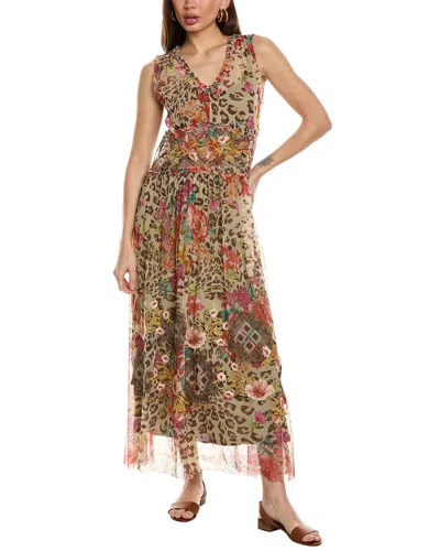Johnny Was Mazzy Boxy Shirred Dress In Multi