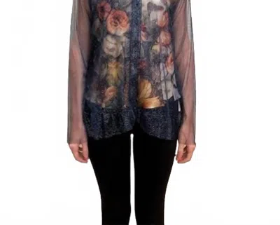 Johnny Was Mazzy Button-down Ruffle Shirt In Teyros Scarf In Multi