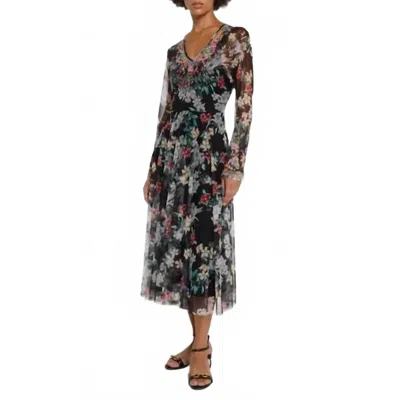 Johnny Was Mazzy Flared Dress In Borta Net In Black