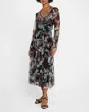 Johnny Was Mazzy Flared Dress (slip) In Borta Net In Black